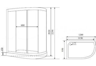 Душевая кабина Timo Standart T-5502R 120x85см